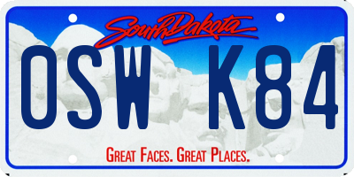 SD license plate 0SWK84