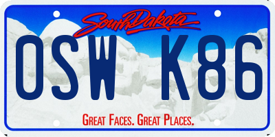 SD license plate 0SWK86