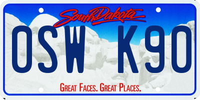 SD license plate 0SWK90