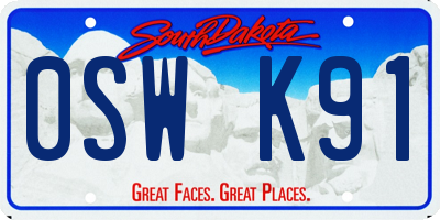 SD license plate 0SWK91