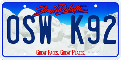 SD license plate 0SWK92