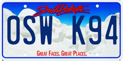 SD license plate 0SWK94