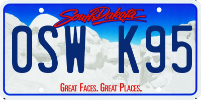 SD license plate 0SWK95
