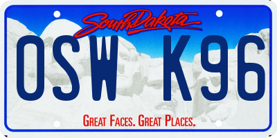 SD license plate 0SWK96