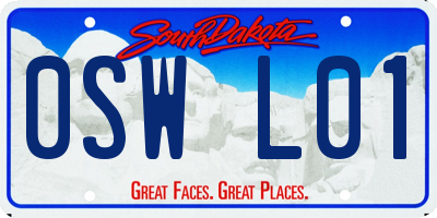 SD license plate 0SWL01