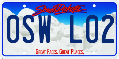 SD license plate 0SWL02