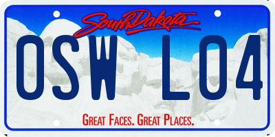 SD license plate 0SWL04
