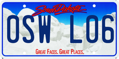 SD license plate 0SWL06