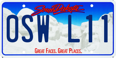 SD license plate 0SWL11