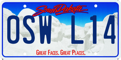 SD license plate 0SWL14
