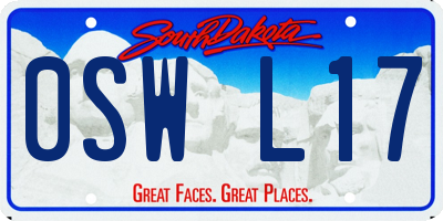 SD license plate 0SWL17