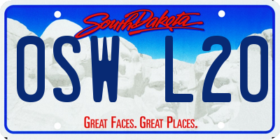 SD license plate 0SWL20
