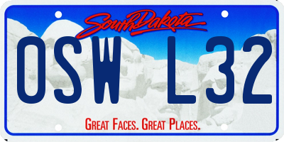 SD license plate 0SWL32
