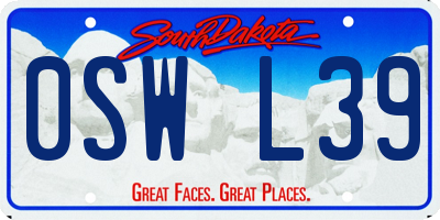 SD license plate 0SWL39