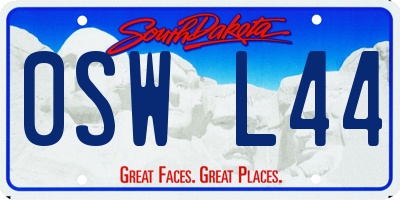 SD license plate 0SWL44