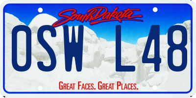 SD license plate 0SWL48