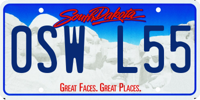 SD license plate 0SWL55