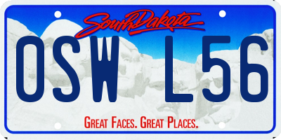 SD license plate 0SWL56
