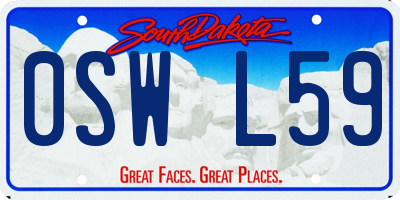SD license plate 0SWL59