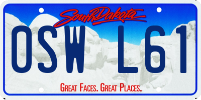 SD license plate 0SWL61