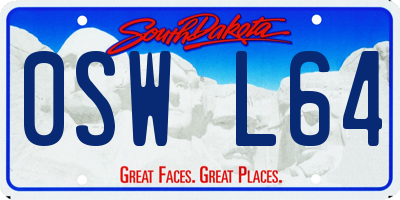 SD license plate 0SWL64