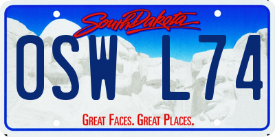 SD license plate 0SWL74