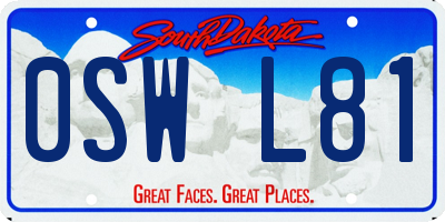 SD license plate 0SWL81