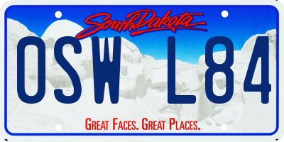 SD license plate 0SWL84