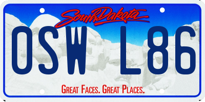 SD license plate 0SWL86