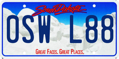 SD license plate 0SWL88