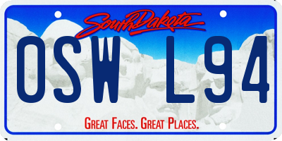 SD license plate 0SWL94