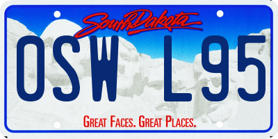 SD license plate 0SWL95