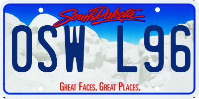 SD license plate 0SWL96