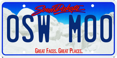 SD license plate 0SWM00