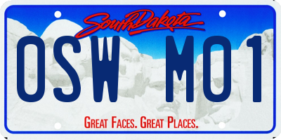 SD license plate 0SWM01