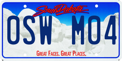 SD license plate 0SWM04