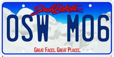 SD license plate 0SWM06