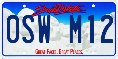 SD license plate 0SWM12
