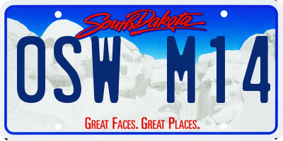 SD license plate 0SWM14
