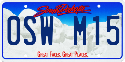 SD license plate 0SWM15
