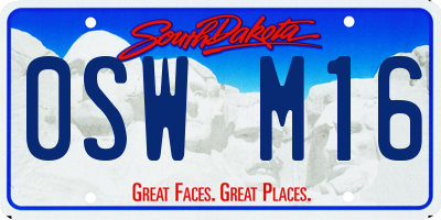 SD license plate 0SWM16