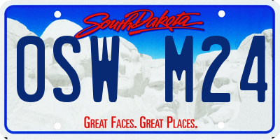 SD license plate 0SWM24