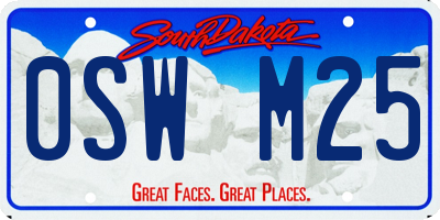 SD license plate 0SWM25