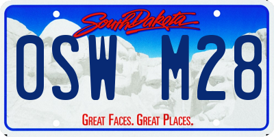 SD license plate 0SWM28