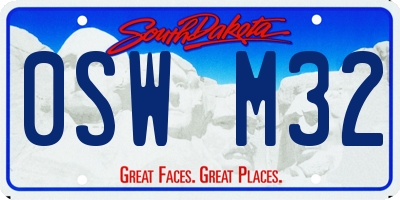 SD license plate 0SWM32