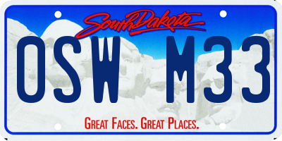 SD license plate 0SWM33
