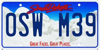 SD license plate 0SWM39