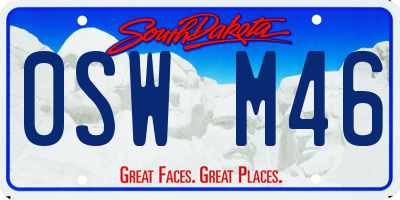 SD license plate 0SWM46