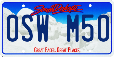 SD license plate 0SWM50
