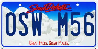 SD license plate 0SWM56